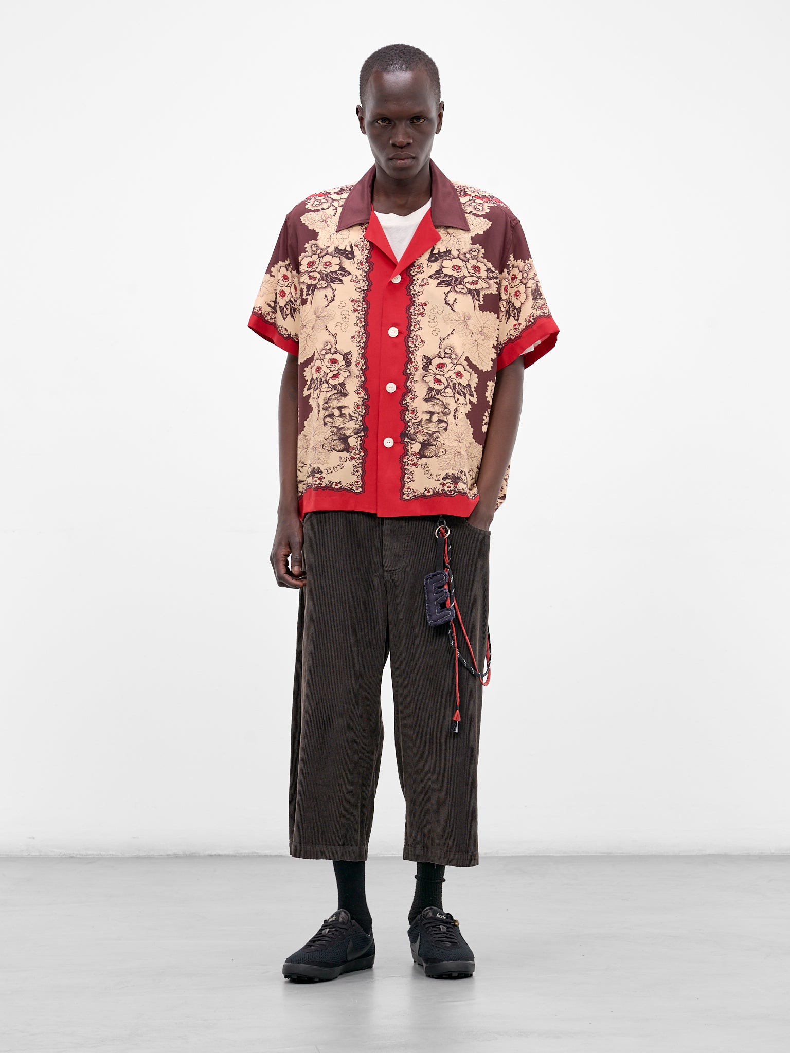 Red Storybook Print Silk Shirt (MRS26SH011-RED-BLACK)