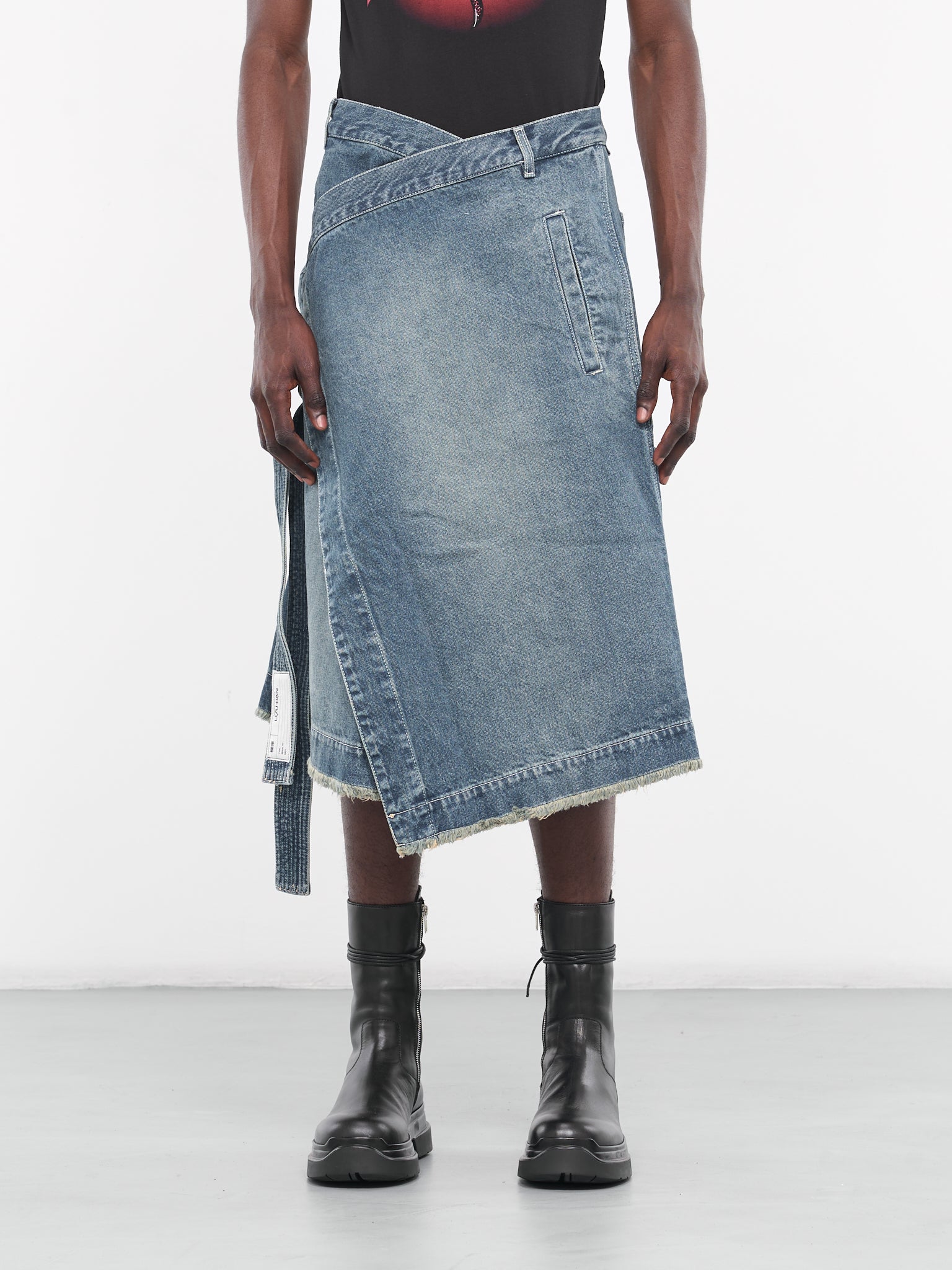 Denim Apron Skirt (MS001D-WD-VINTAGE-BLUE)