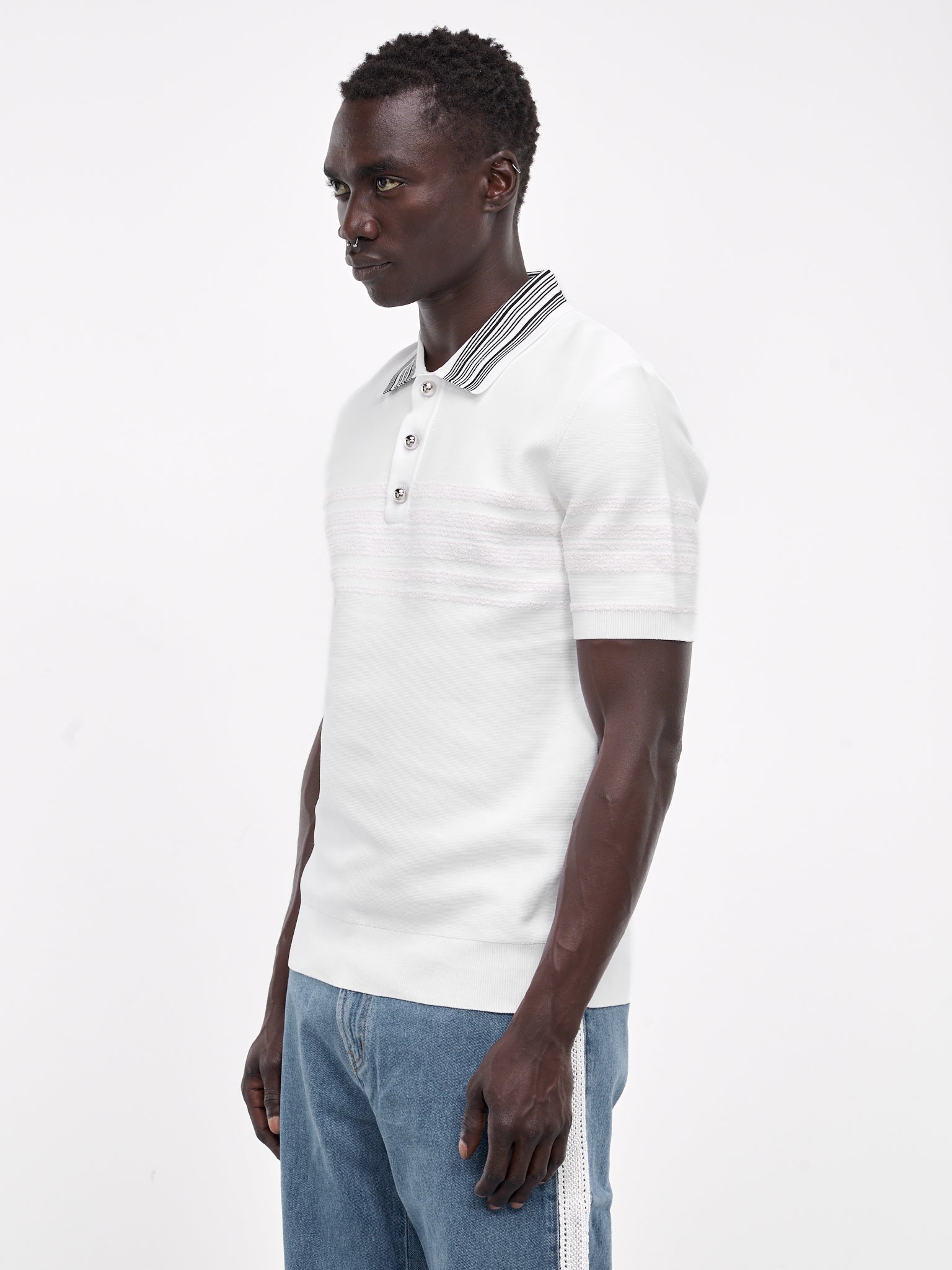 Dawn Knit Polo Shirt (MS24KN11-PL01-000-WHITE-IVORY)