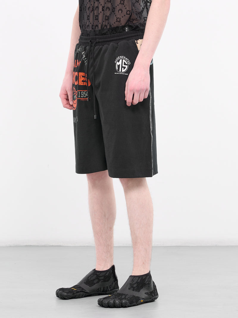 Regenerated Graphic Tee Bermudas (MSH007-UJER0003-BLACK)