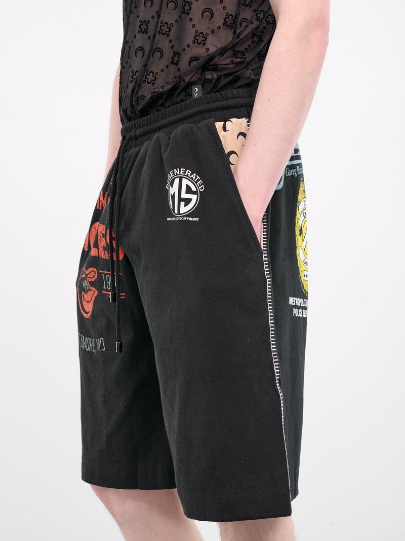 Regenerated Graphic Tee Bermudas (MSH007-UJER0003-BLACK)