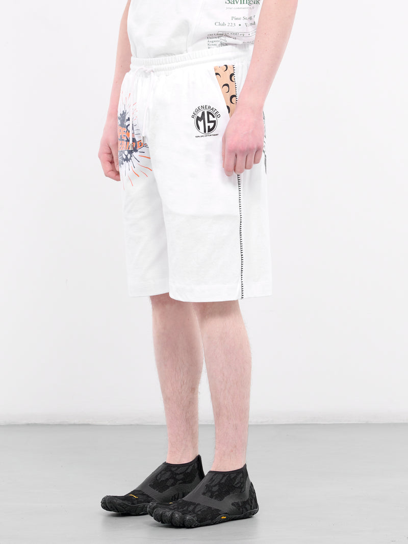 Regenerated Graphic Tee Bermudas (MSH007-UJER0003-WHITE)