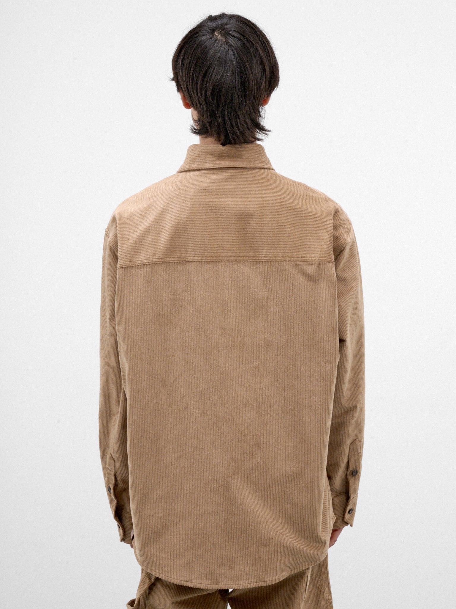 Beige Corduroy Button-Up Shirt (MSH06-FAC191-BEIGE)