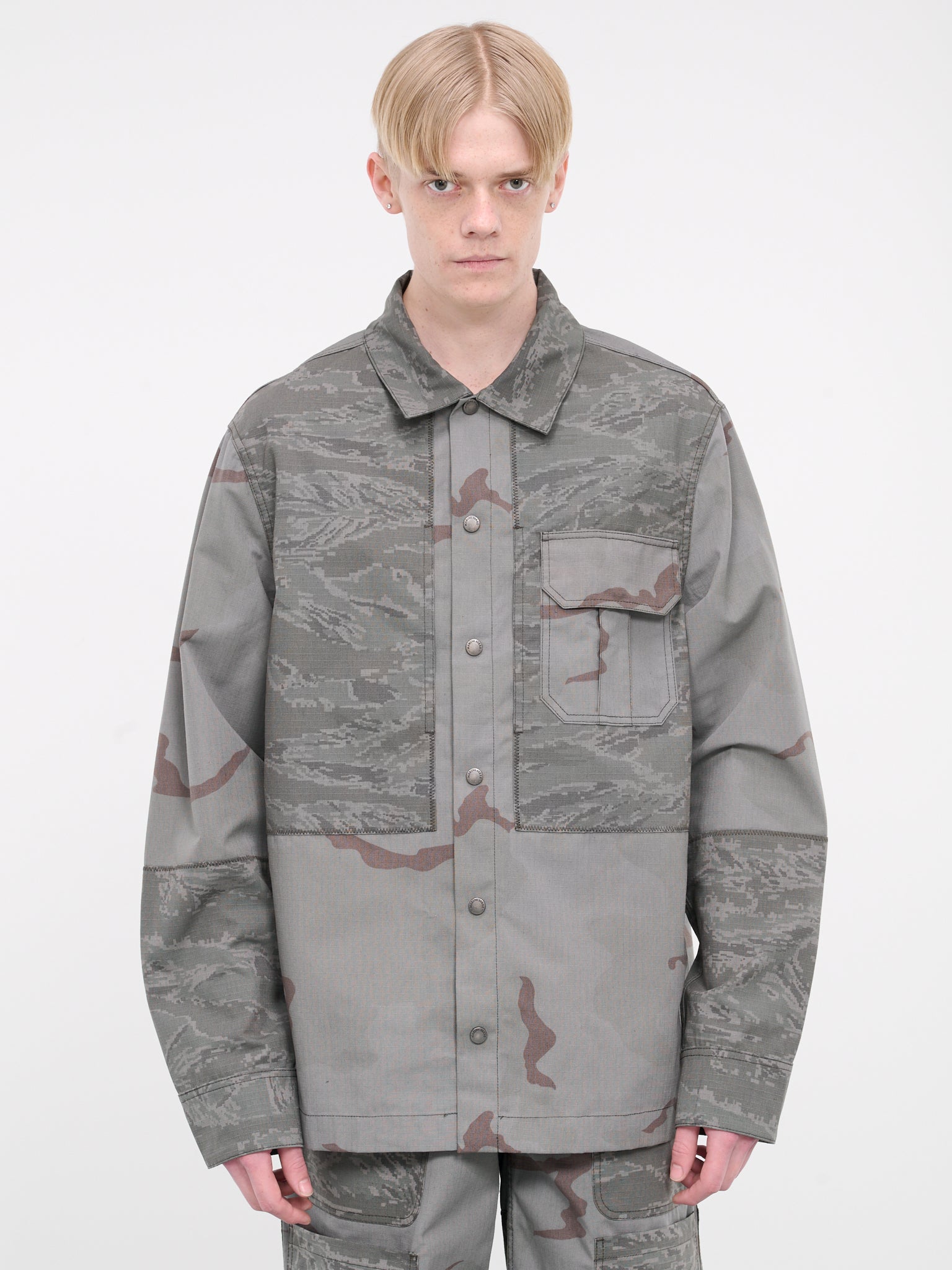 Regenerated Camo Overshirt (MSI029-DWOV0017-DARK-GREY)