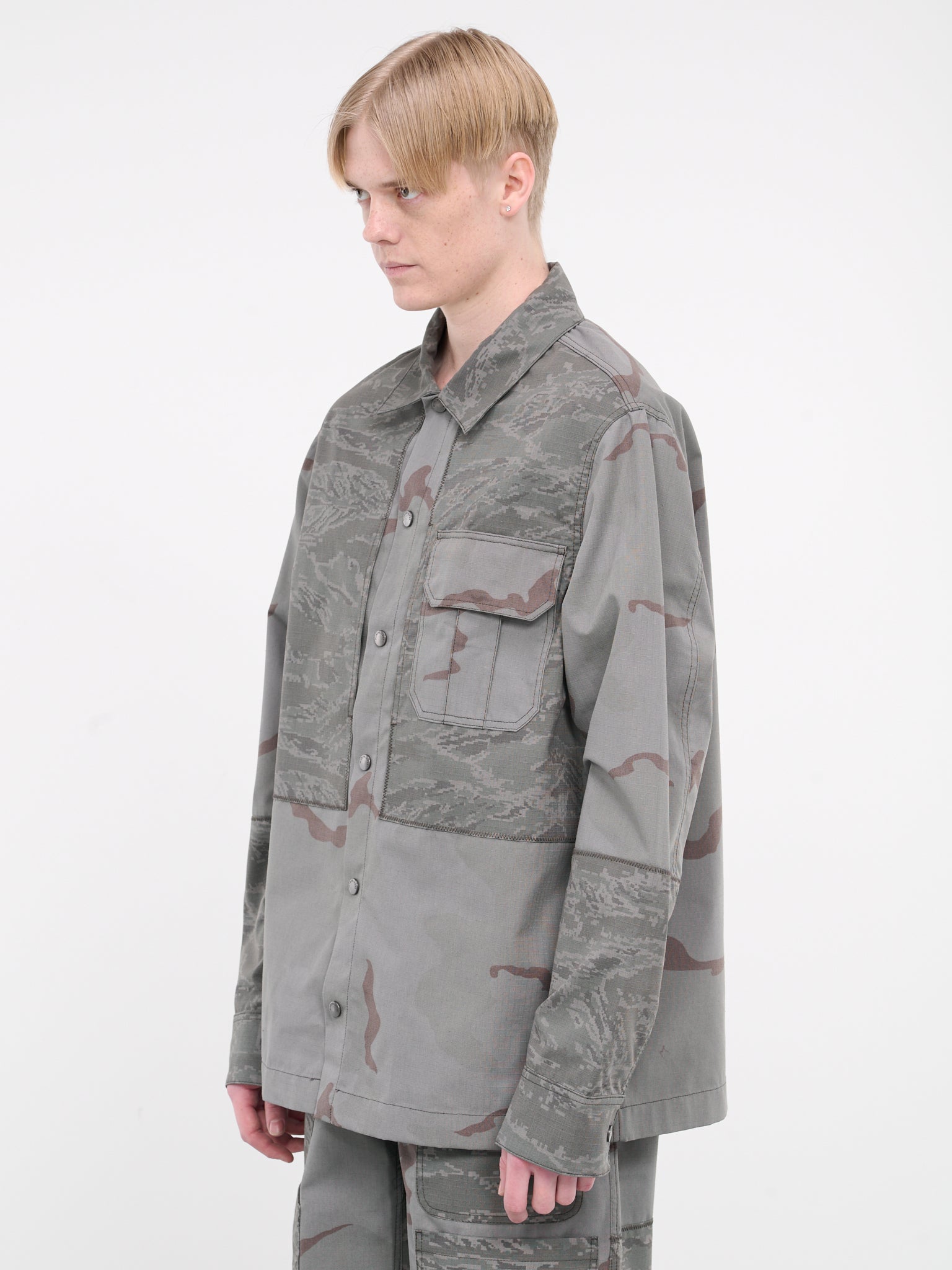 Regenerated Camo Overshirt (MSI029-DWOV0017-DARK-GREY)