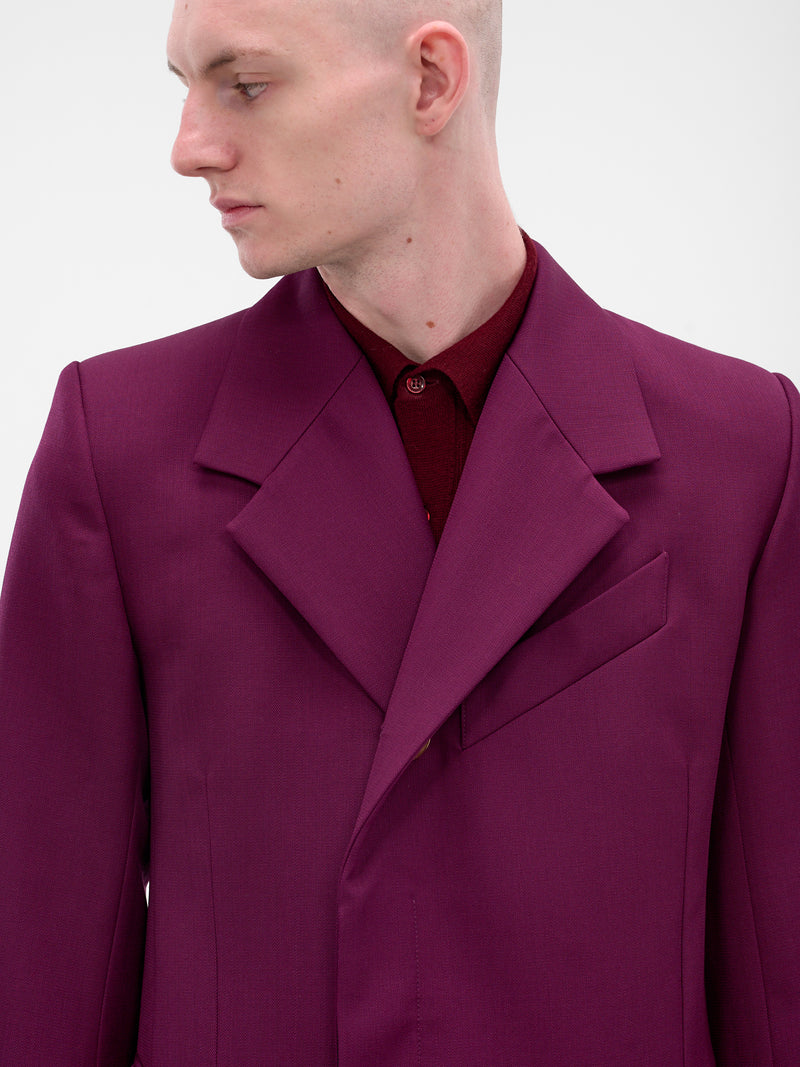 Fuchsia Tailored Long Coat (MT-002-D-FUSCHIA)