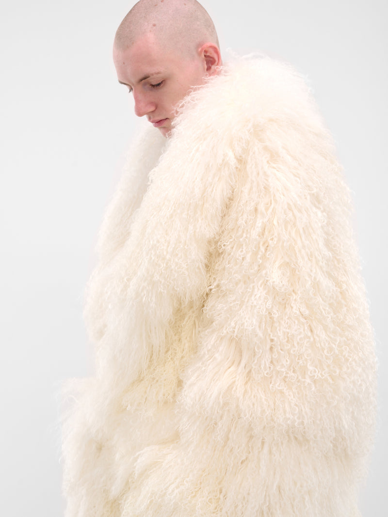 White Oversized Goat Hair Coat (MT-004-A-MOHAIR-FUR)