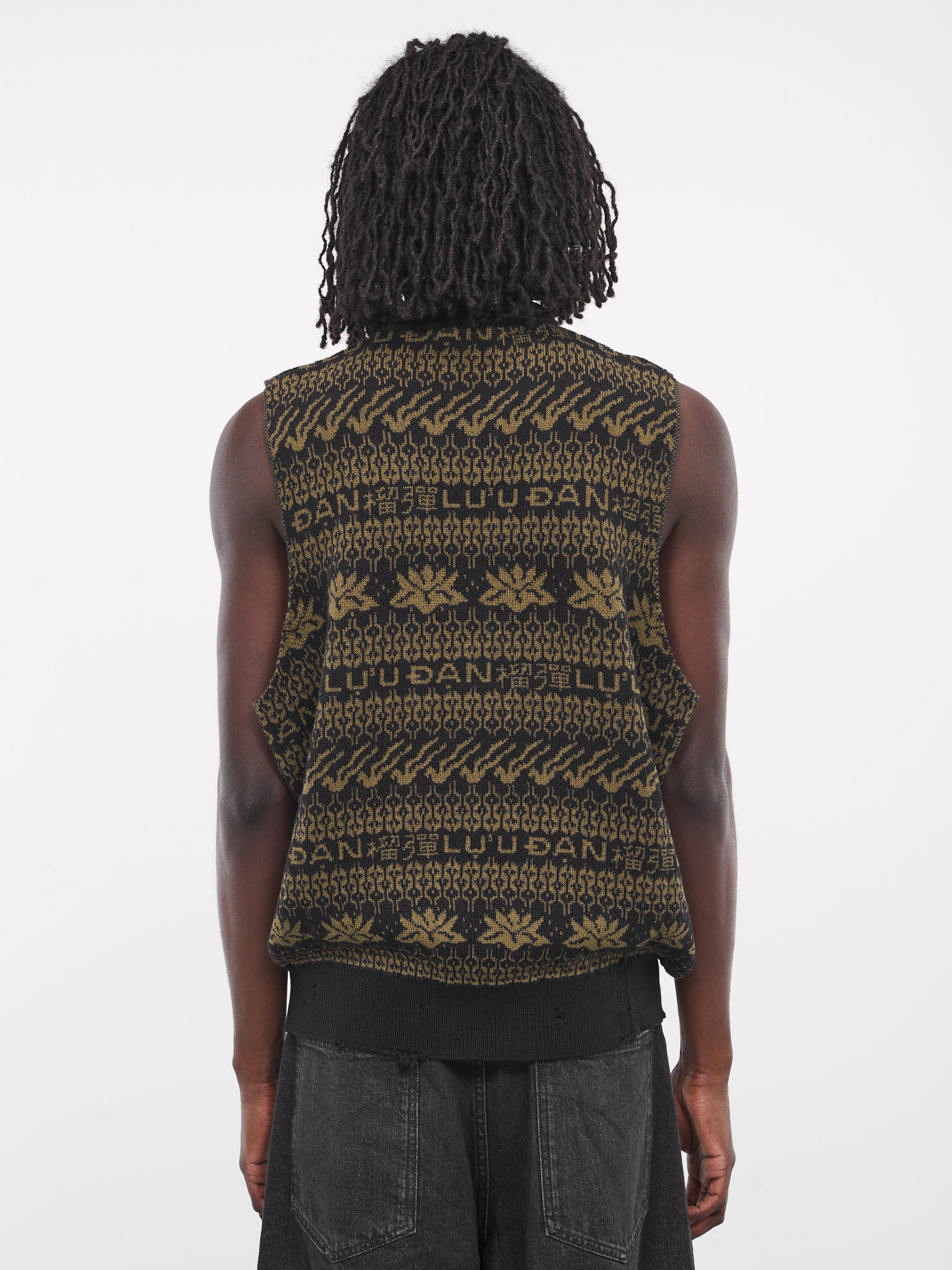 Jacquard Vest (MT059K-JA-BLACK-GREEN)