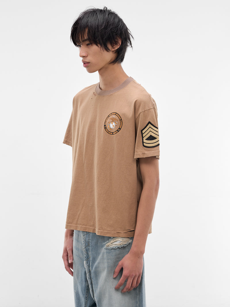 PROTOCOL INDEX Beige USMC Vintage Tee | H.Lorenzo - side