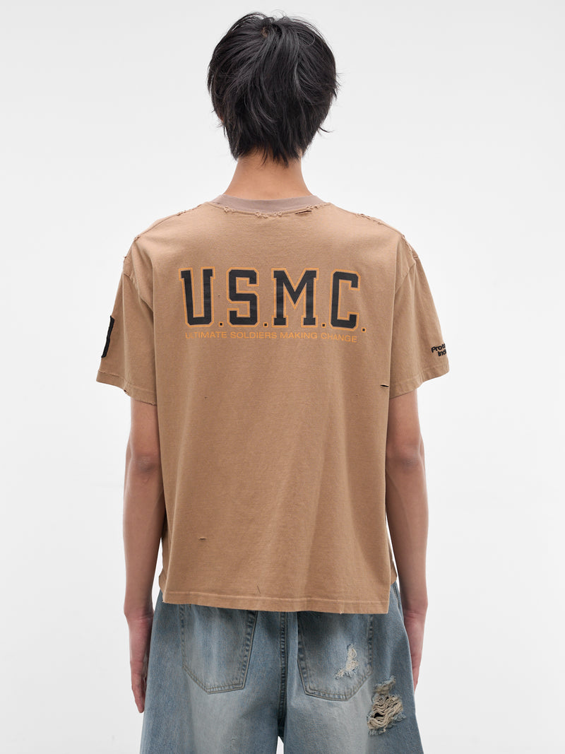 PROTOCOL INDEX Beige USMC Vintage Tee | H.Lorenzo - back