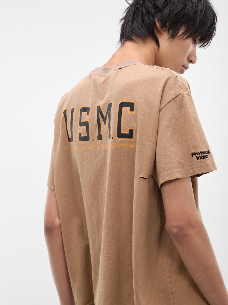 PROTOCOL INDEX Beige USMC Vintage Tee | H.Lorenzo - detail 2