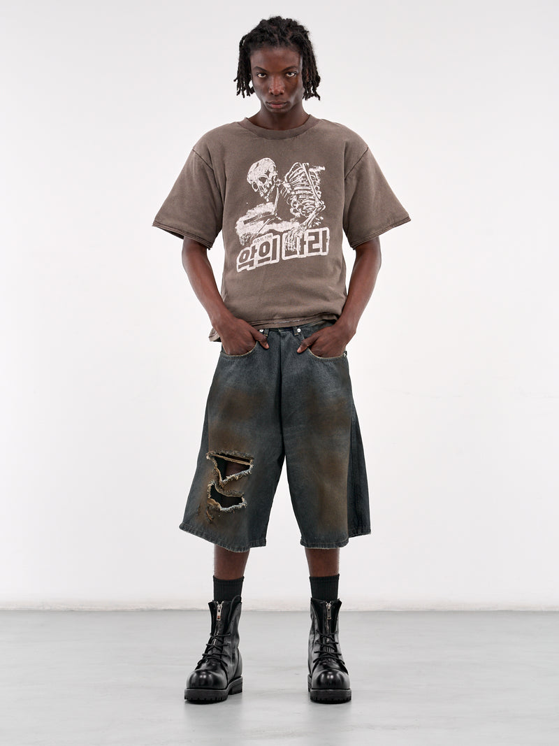 Wadded Tee (MT093J-HJ-WASHED-BLACK-REAPER)