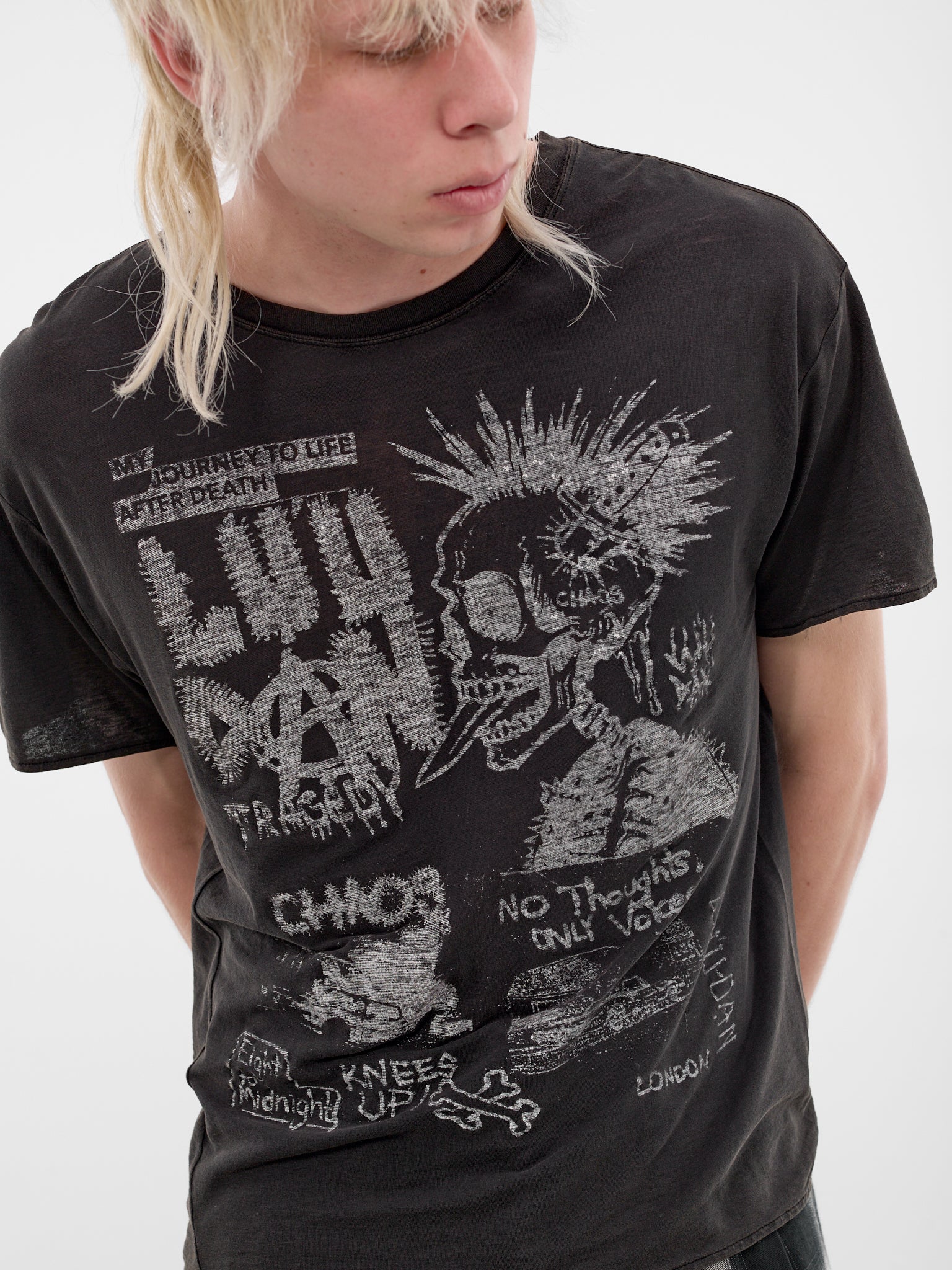 Black Cotton Thrash Graphic Tee (MT096J-SJ-906-BLACK)