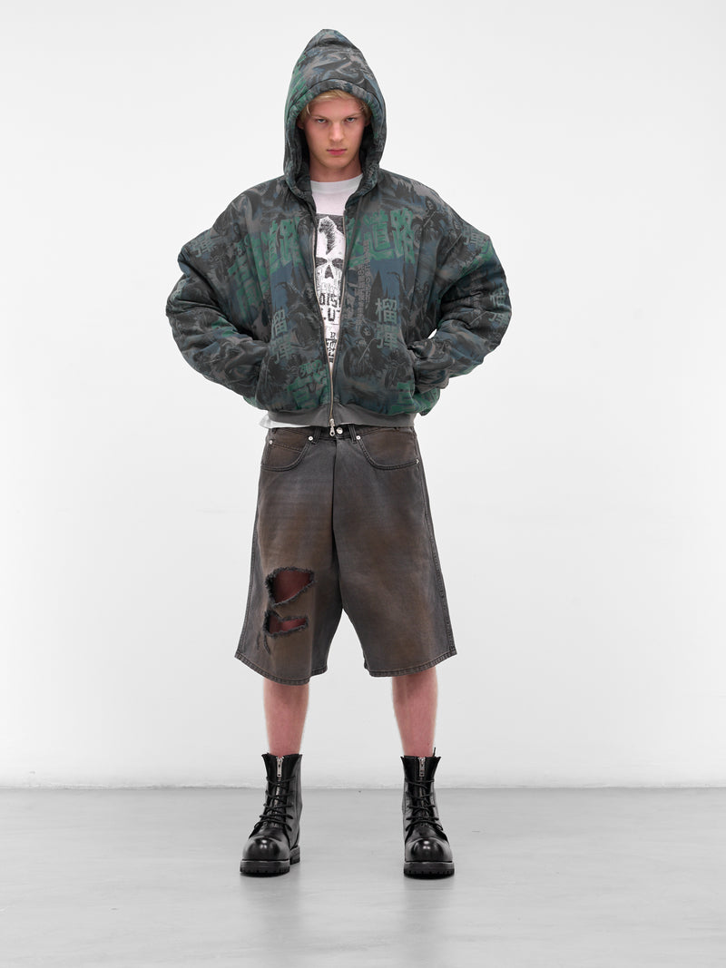 White Graphic Print Thrash Tee (MT096J-CLJ-GIG-FLYER-CHALK)