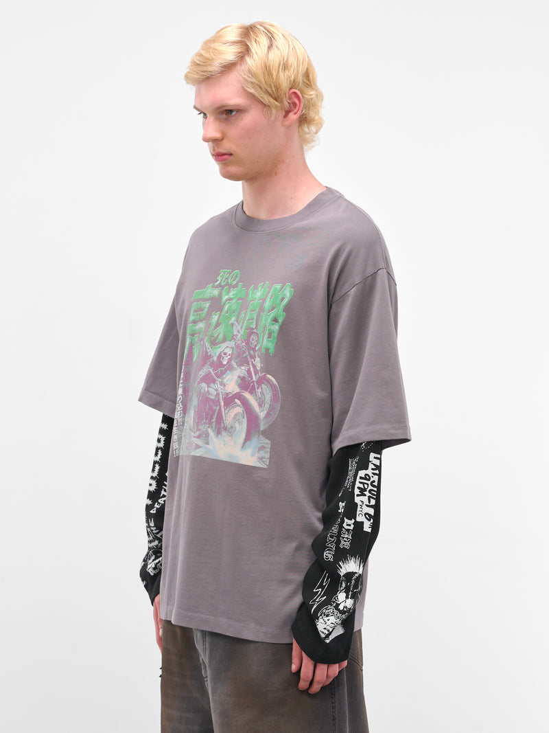 Ghost Rider Layered Double Tee (MT103J-HCJ-GHOST-RIDER-LT-SMOK)