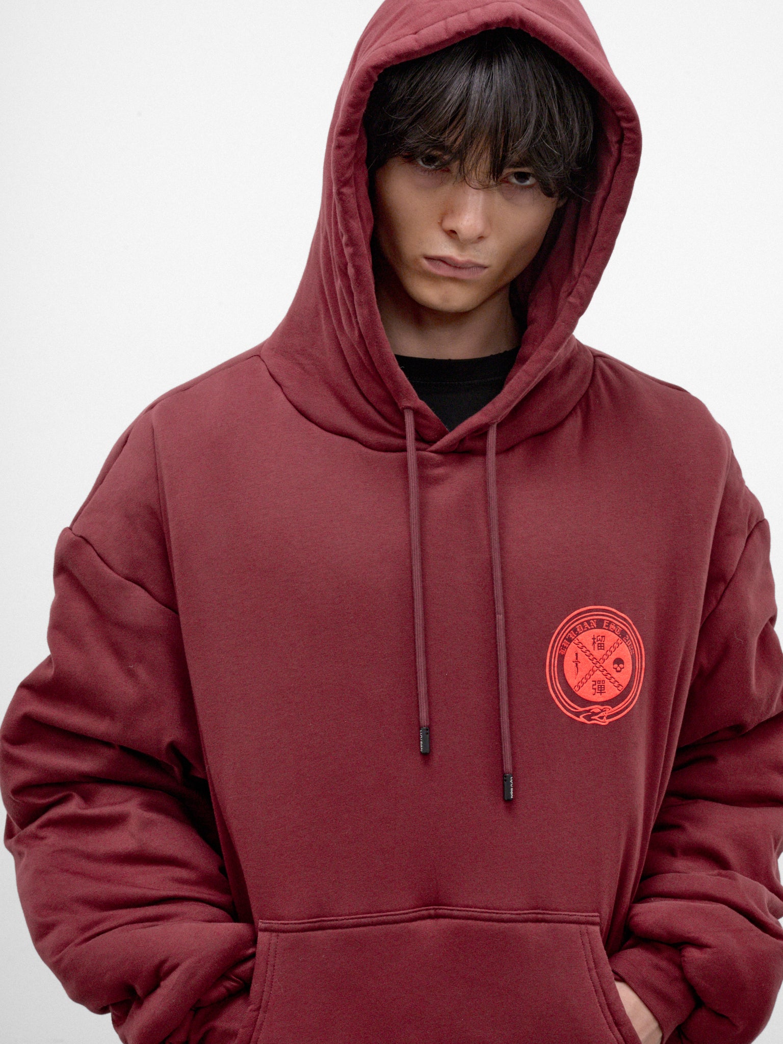 Blood Cotton Oversized Hoodie (MT124J-HJ-507-DRIED-BLOOD)