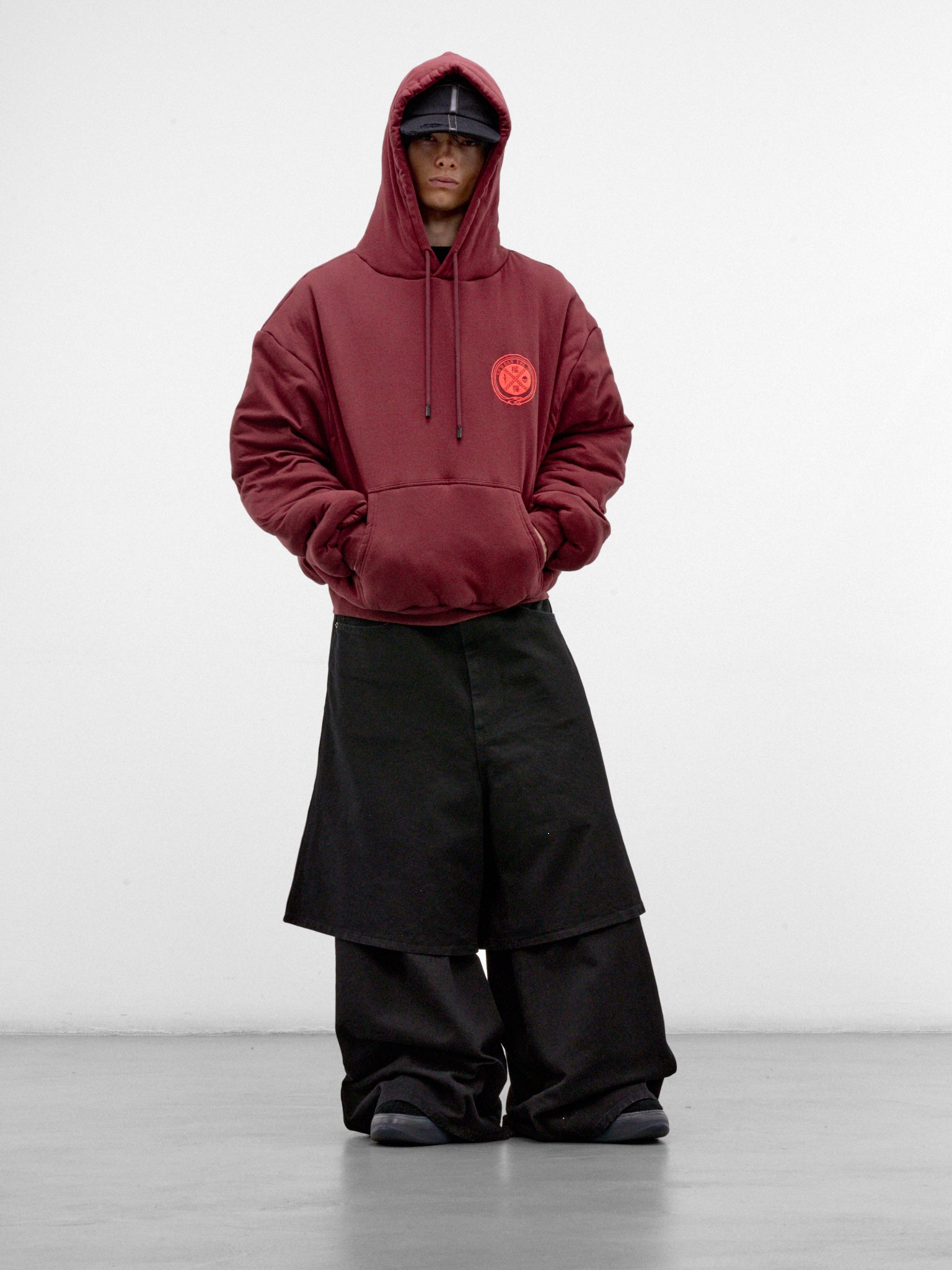 Black Denim Wide Layered Jeans (MP140D-WD-906-BLACK-RINSE)