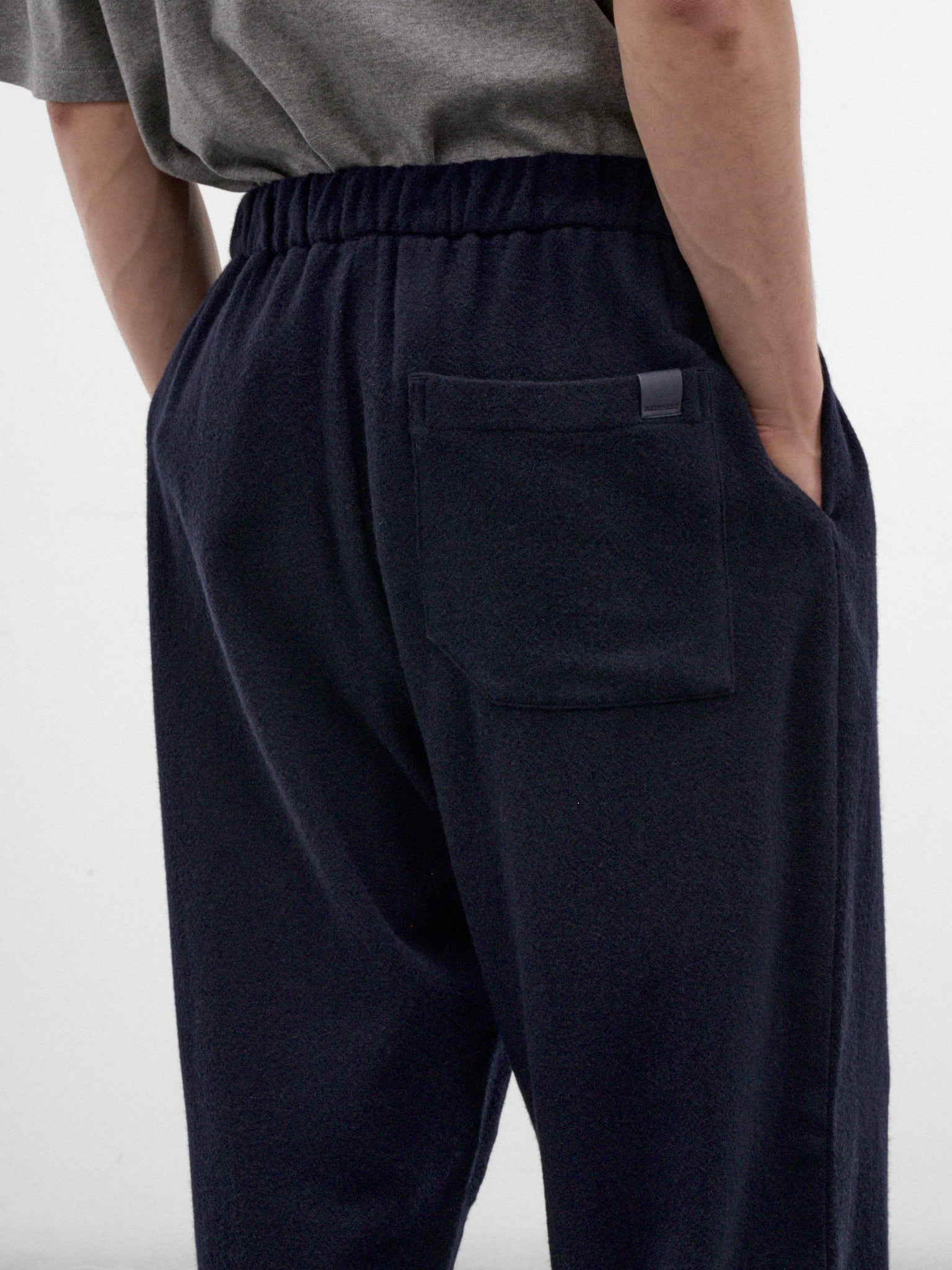 Navy Wool-Cashmere Drawstring Trousers (MTR35-FAW76-BLUE-NAVY)