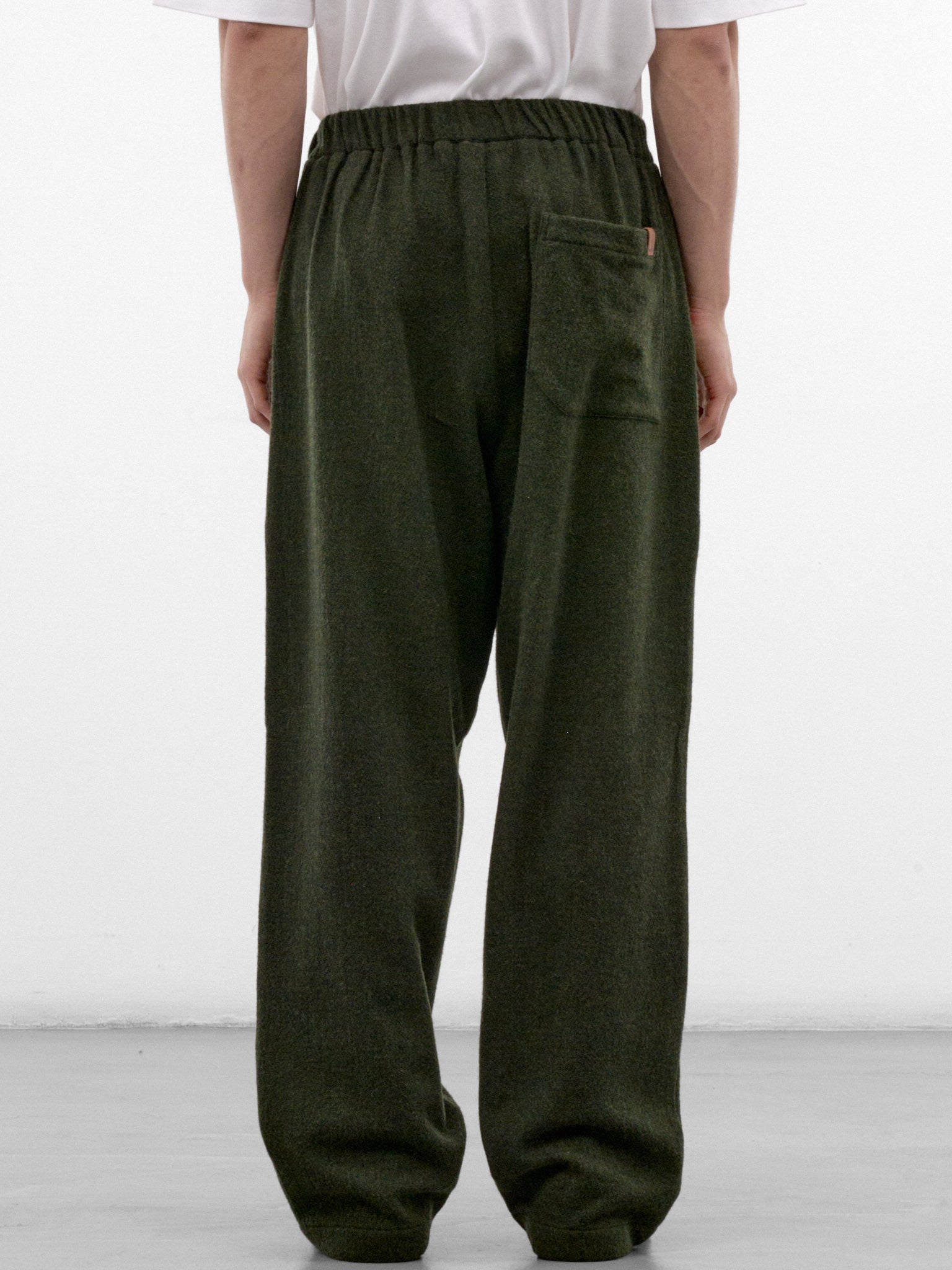 Green Wool-Cashmere Drawstring Trousers (MTR35-FAW76-GREEN)