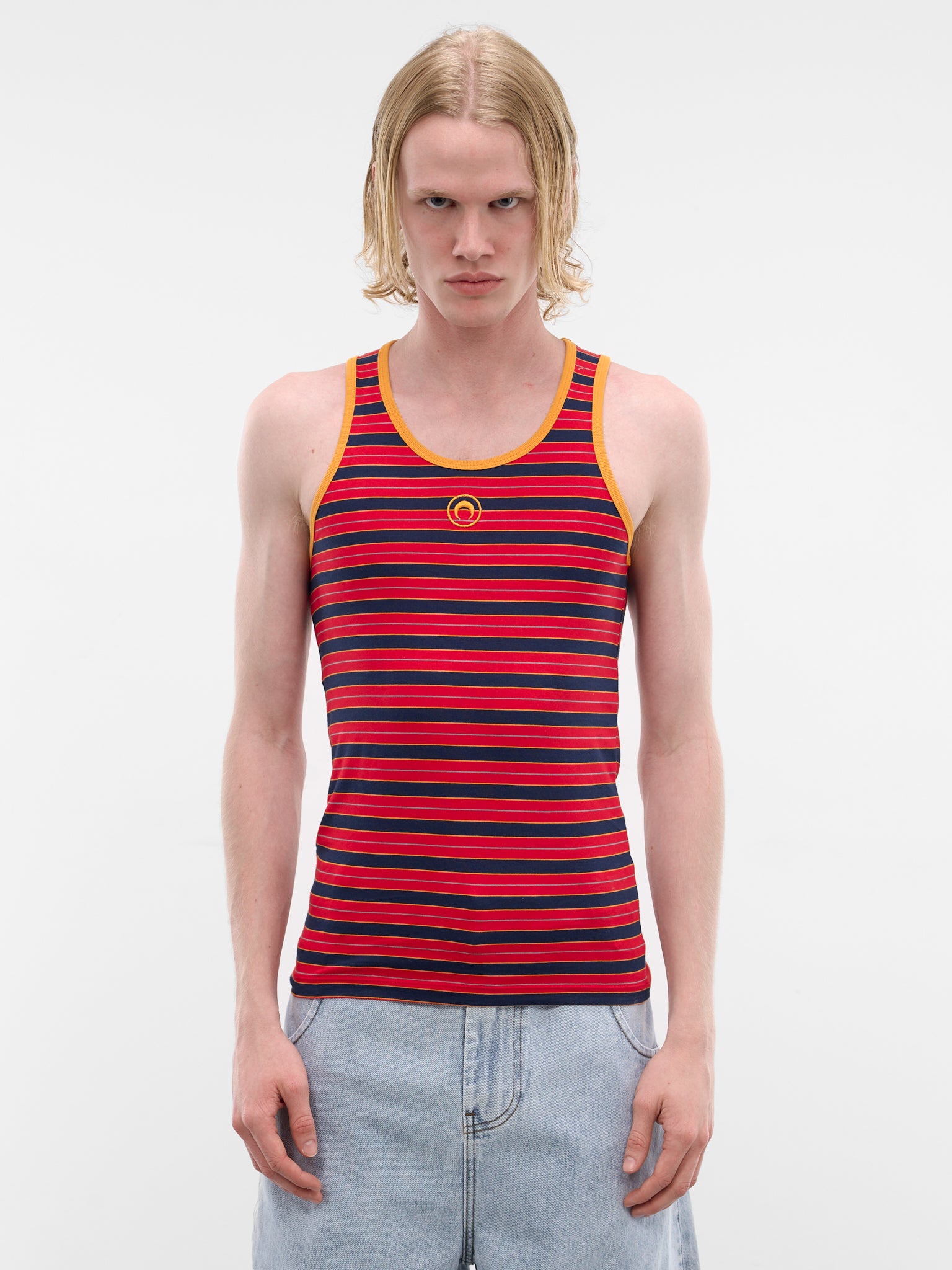Red Striped Moon Logo Tank (MTT081ADJER0010-RED)