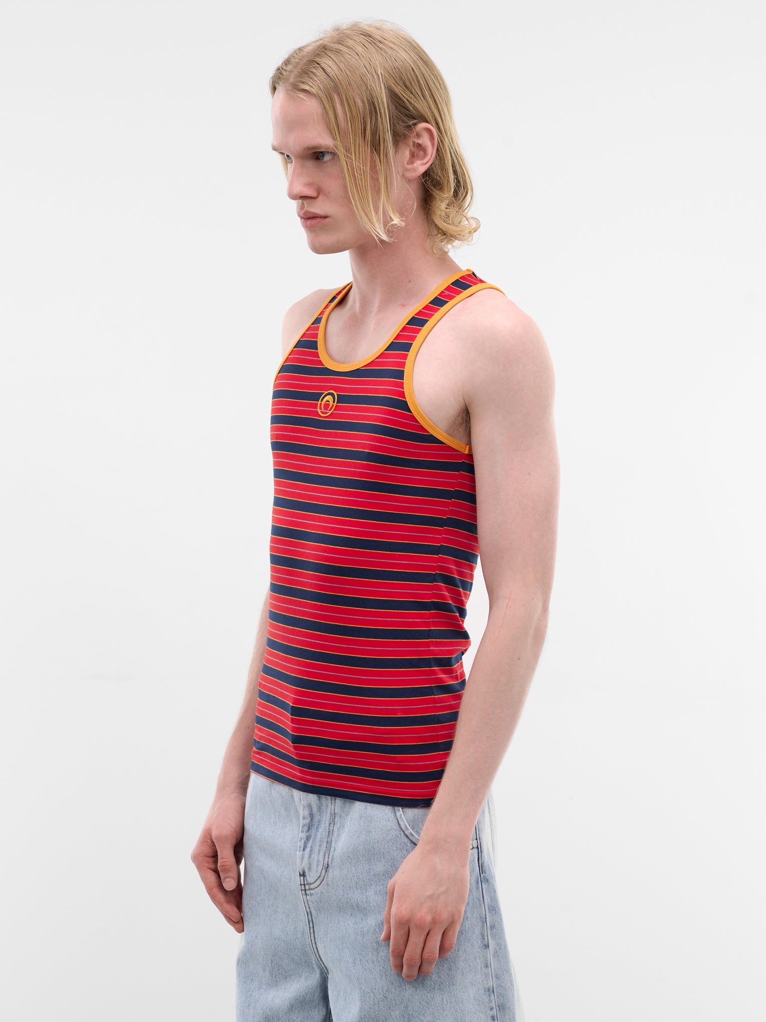 Red Striped Moon Logo Tank (MTT081ADJER0010-RED)