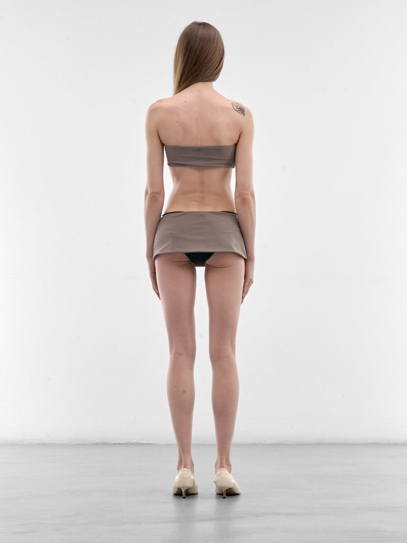 Brown Nylon Bandeau Bikini Set (MXBAB0070-039-GREY)