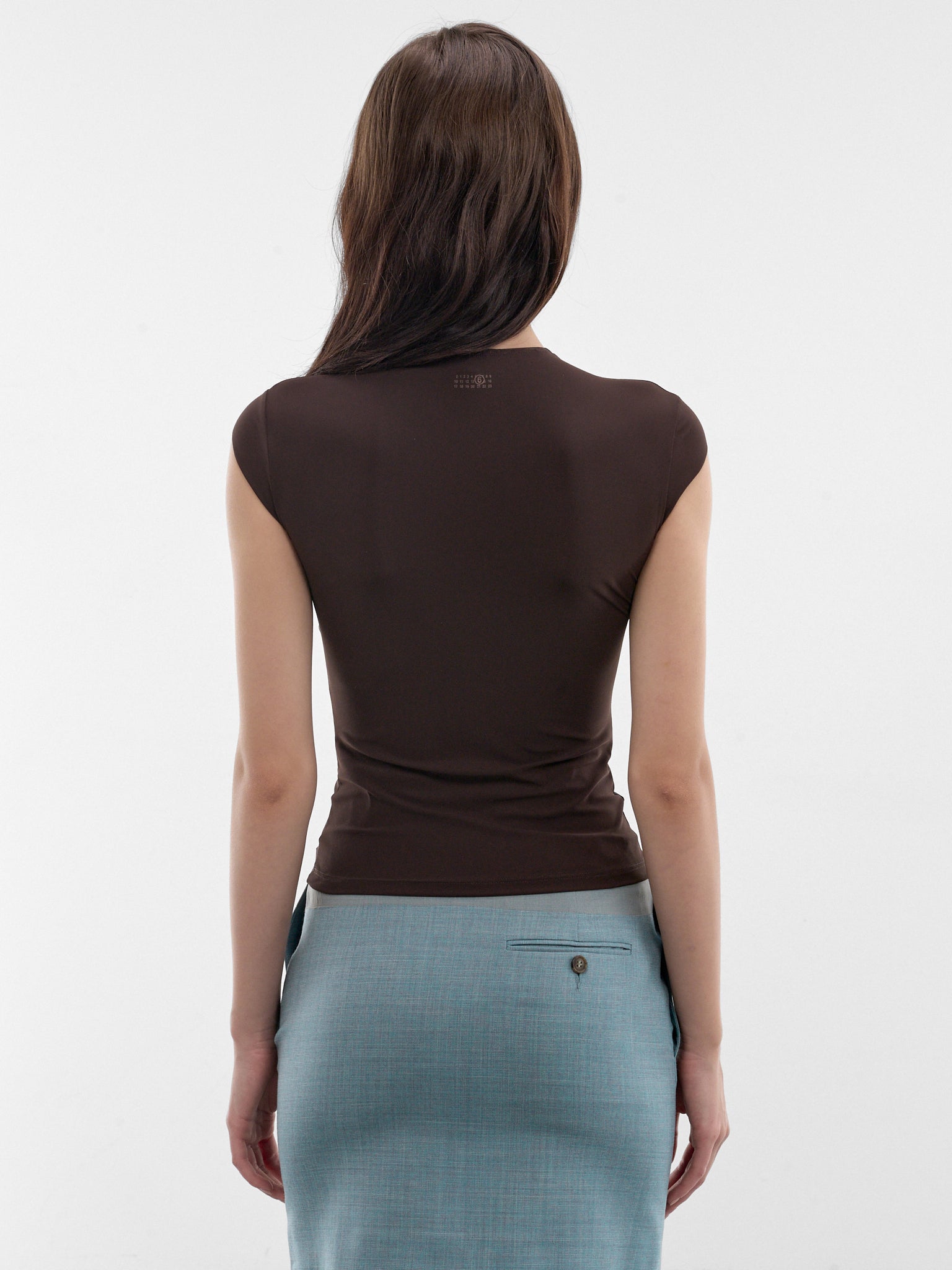Brown Bra Panel Nylon Tee (MXM260080-206-BROWN)