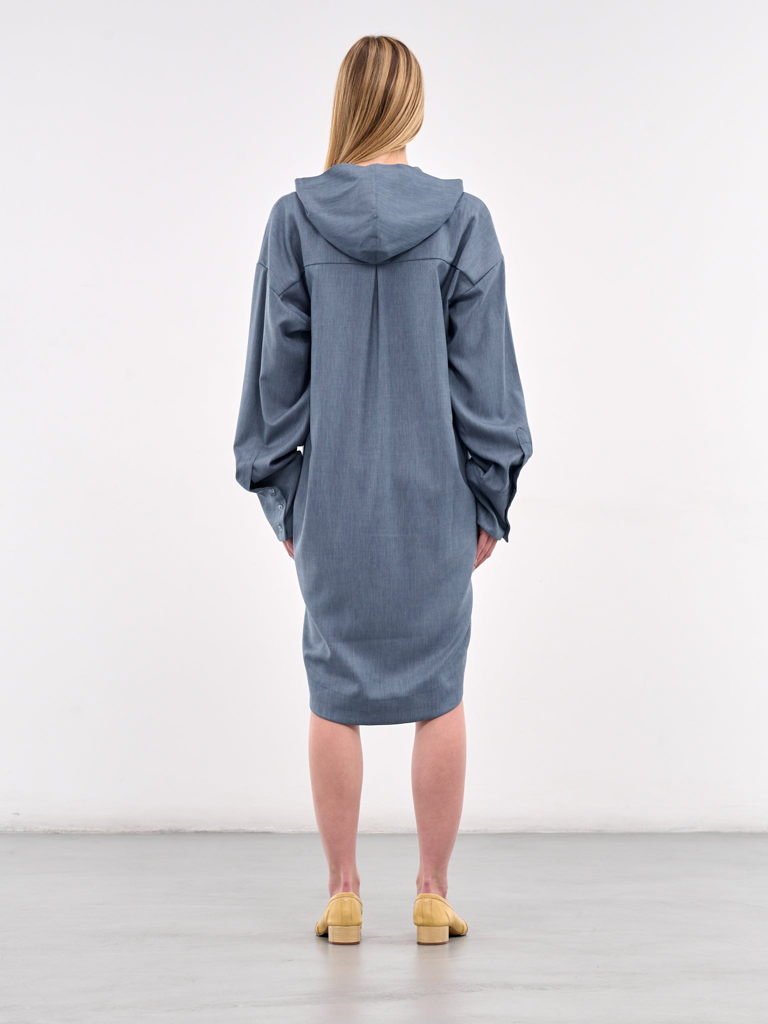 Oversized Hood Button-Up Shirt (N0129-BLUE)