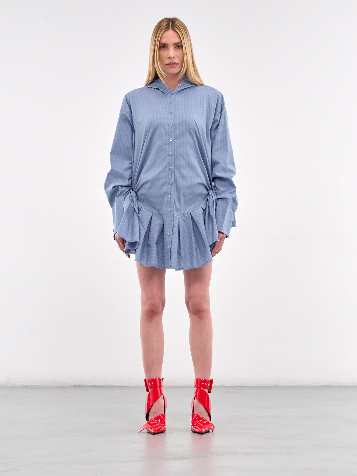 Hooded Mini Dress (N0130-BLUE)