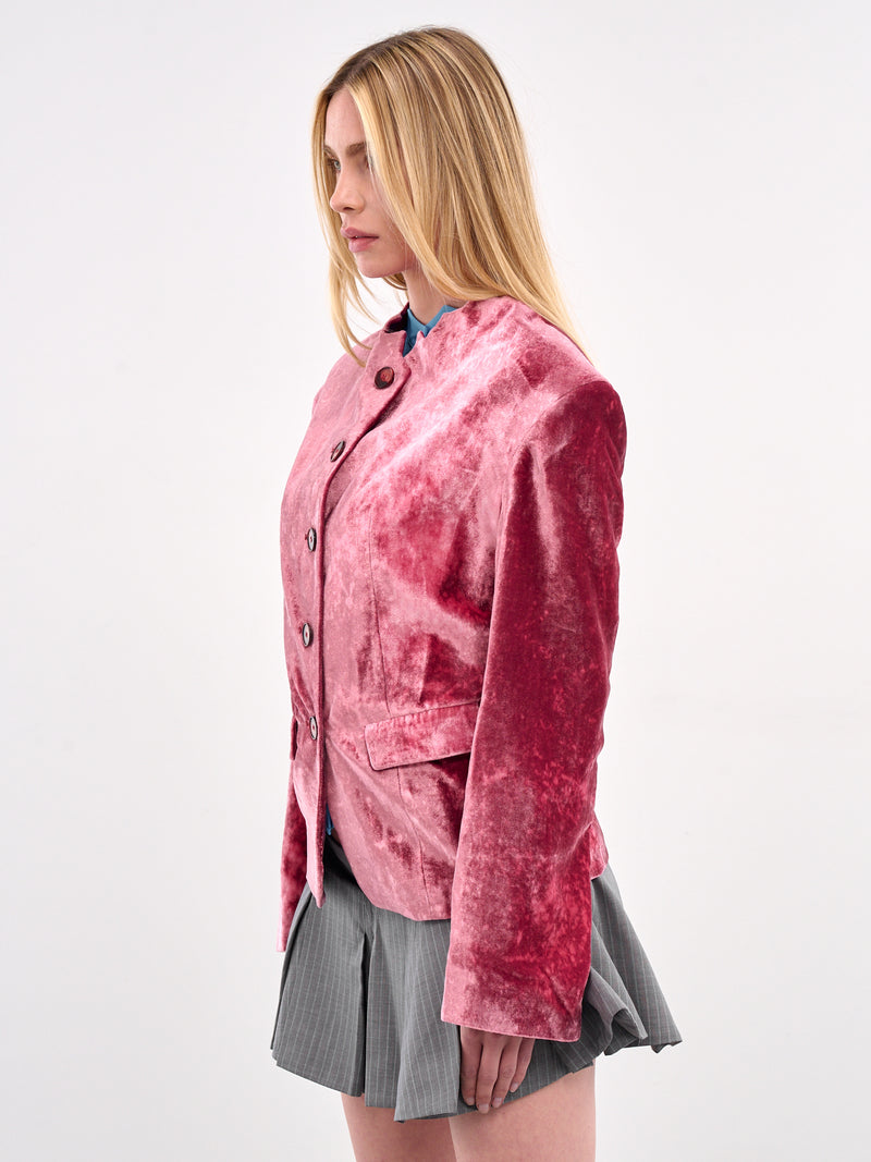 Velvet Tailored Blazer (N0146-RED)