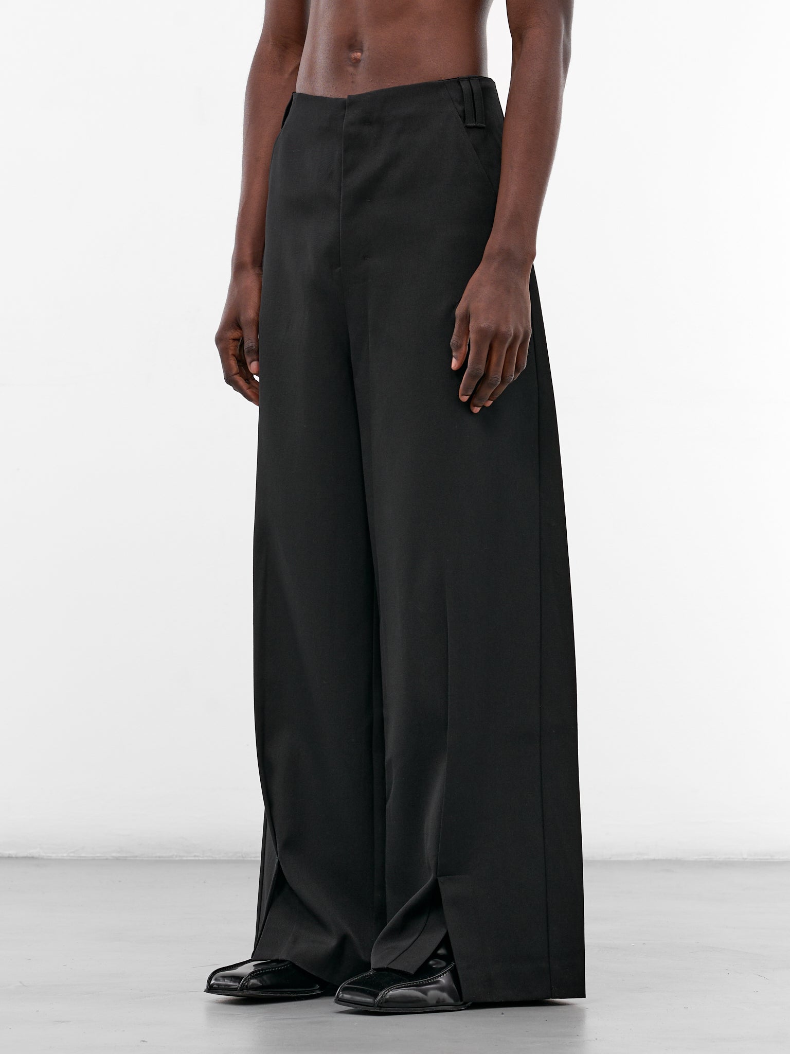 Kevin Black Wool Slit Trousers (N3-AW25-N3-PT-01-EB-EUPHORIC-B)