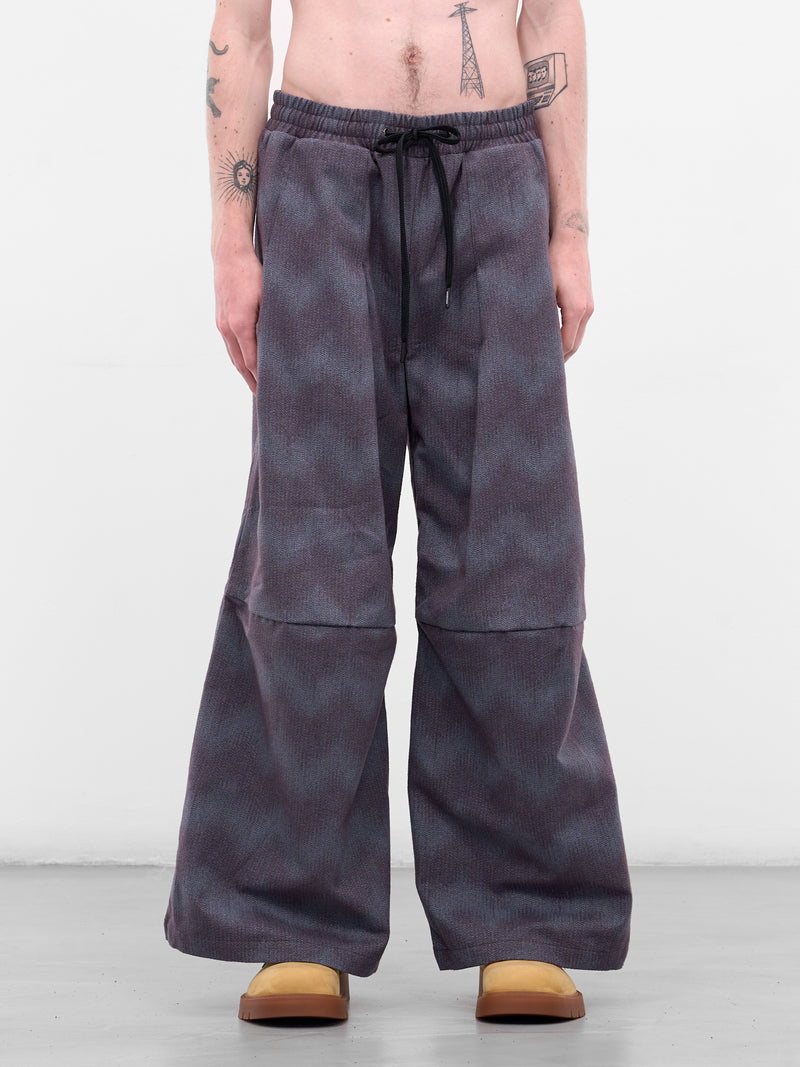 Brown Striped Baggy Sweatpants (N3-AW25-N3-PT-10-5WB-SPACE-WAV)