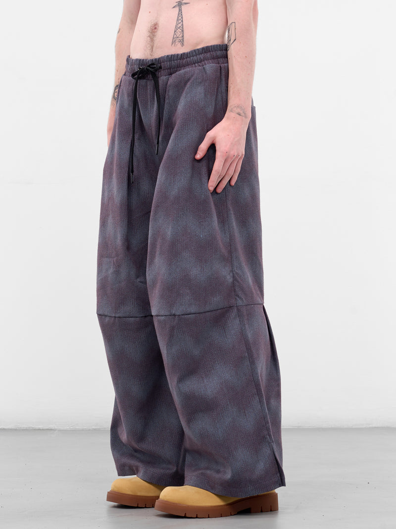 Brown Striped Baggy Sweatpants (N3-AW25-N3-PT-10-5WB-SPACE-WAV)