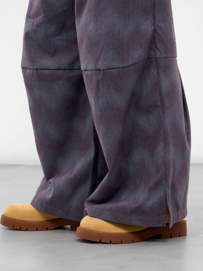 Brown Striped Baggy Sweatpants (N3-AW25-N3-PT-10-5WB-SPACE-WAV)