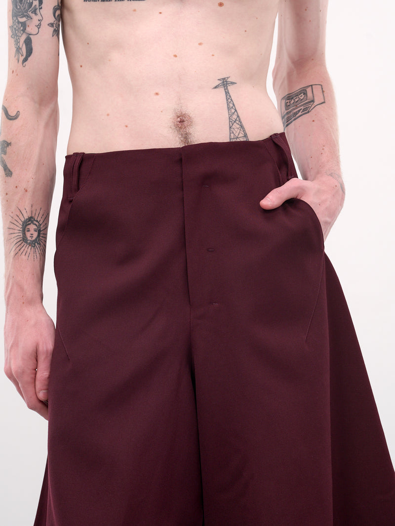 Burgundy Wool Baggy Shorts (N3-AW25-N3-SH-00-RB-RUST-BURGU)