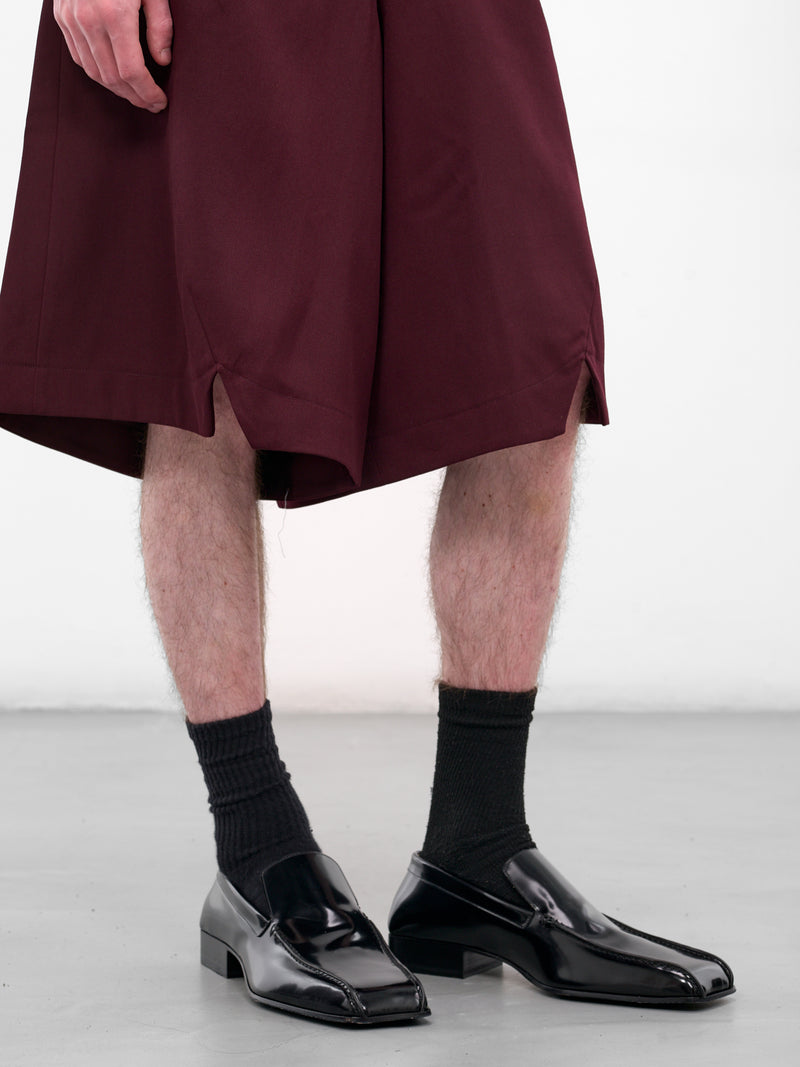Burgundy Wool Baggy Shorts (N3-AW25-N3-SH-00-RB-RUST-BURGU)