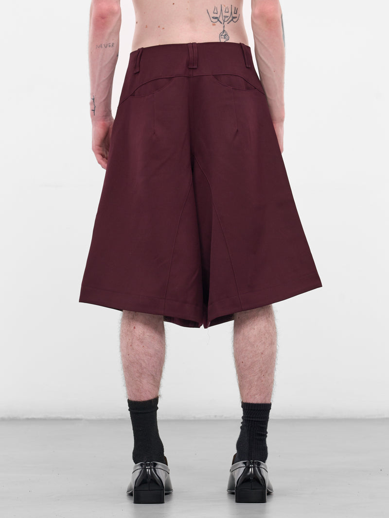 Burgundy Wool Baggy Shorts (N3-AW25-N3-SH-00-RB-RUST-BURGU)