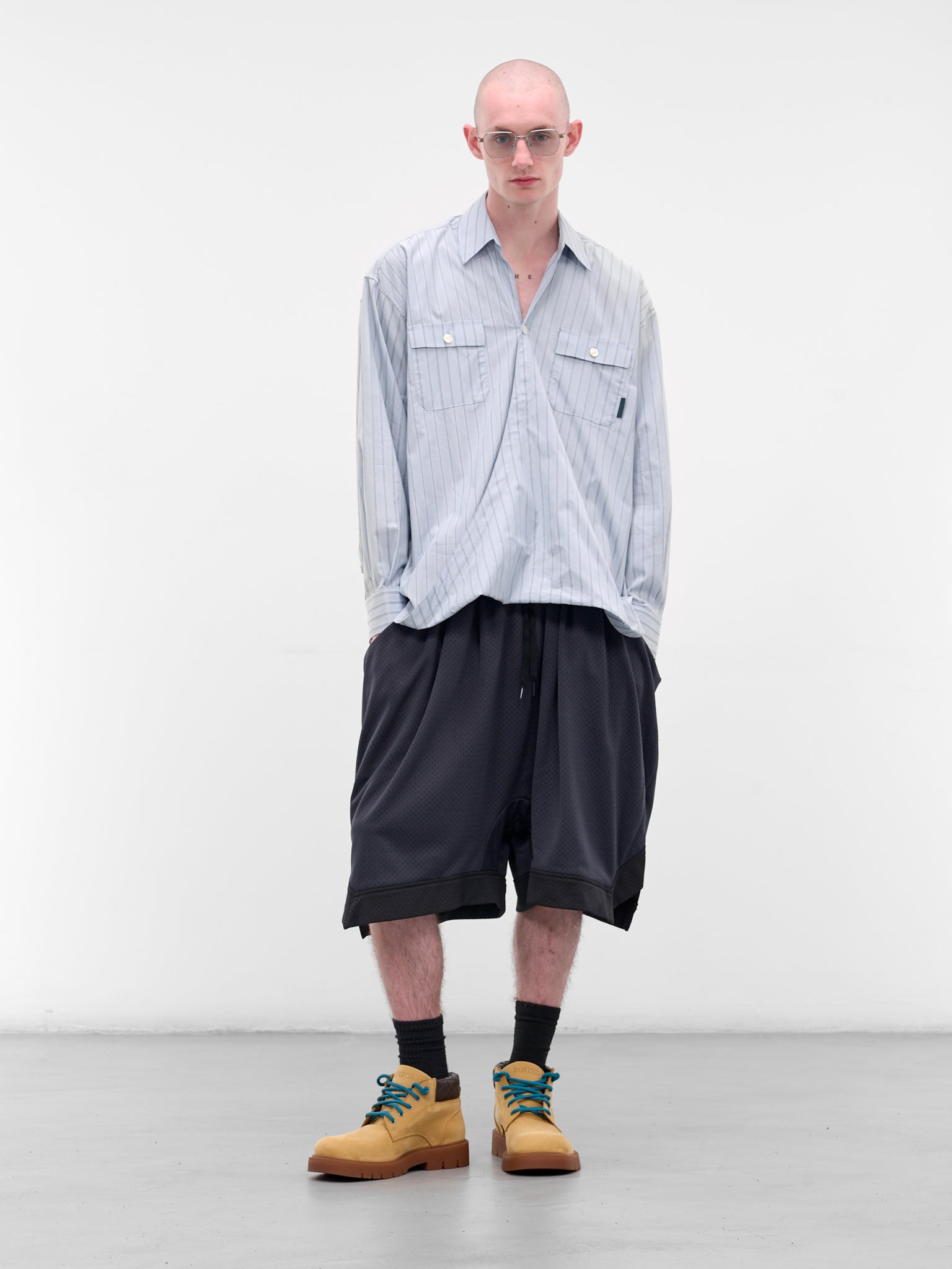 Blue Mesh Basketball Shorts (N3-AW25-N3-SH-03-DB-DEPTH-BLUE)