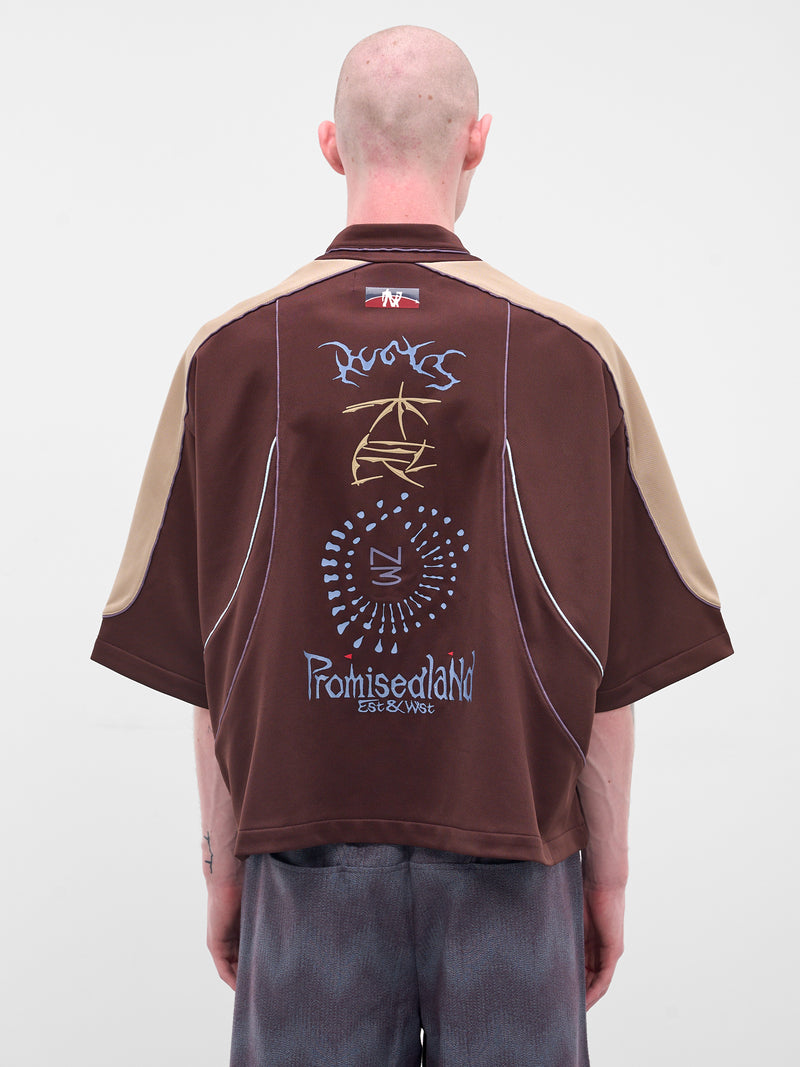 Brown Contrast Mesh Shirt (N3-AW25-N3-ST-04-SB-STAGNANT-B)