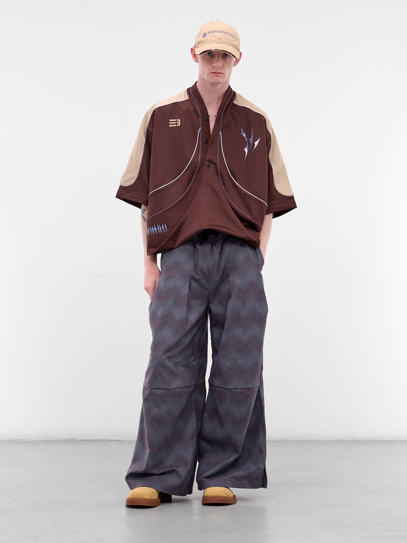 Brown Contrast Mesh Shirt (N3-AW25-N3-ST-04-SB-STAGNANT-B)