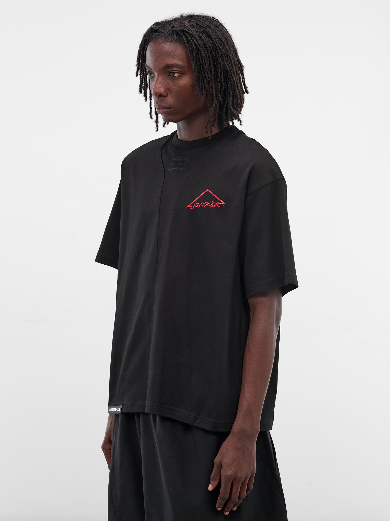 Sava Black Oversized Warning Tee (N3-AW25-N3-TSG-0A-EB-EUPHORIC-)