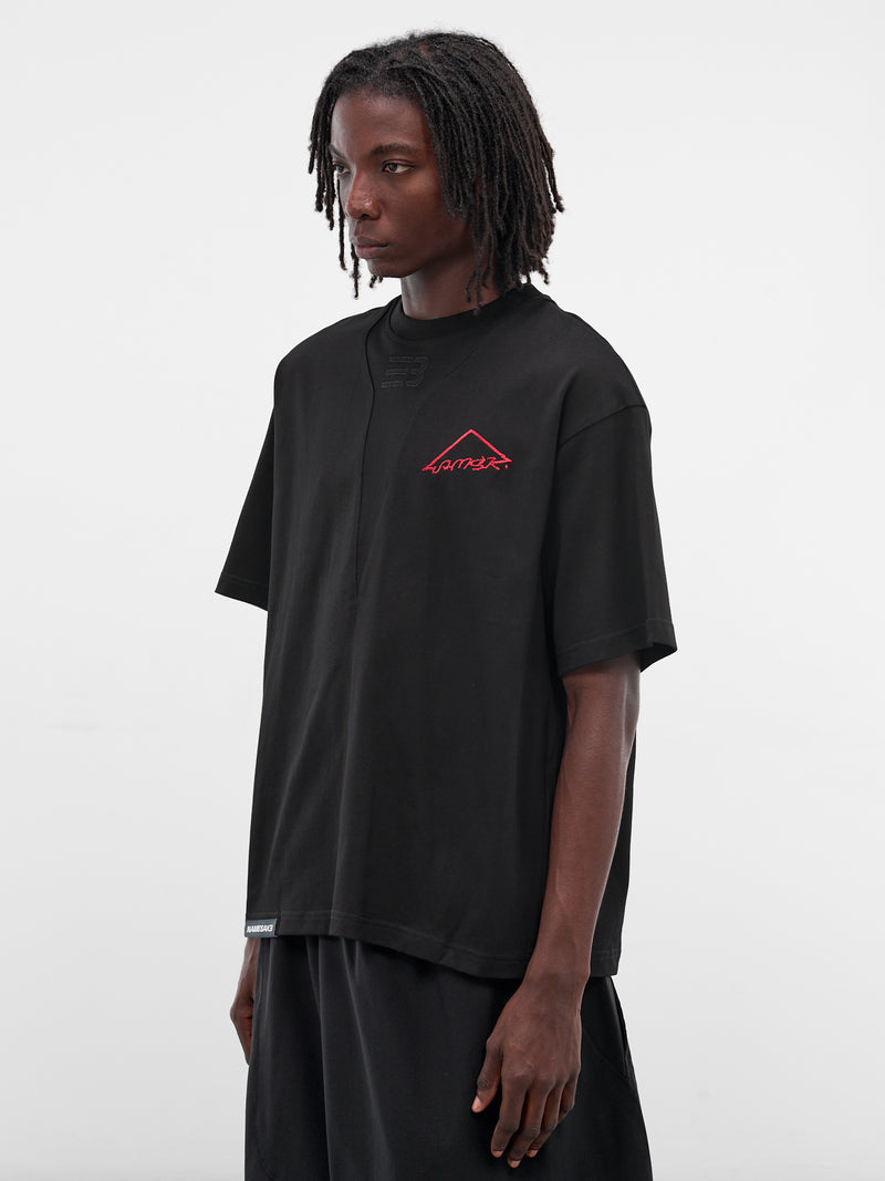 Sava Black Oversized Warning Tee (N3-AW25-N3-TSG-0A-EB-EUPHORIC-)