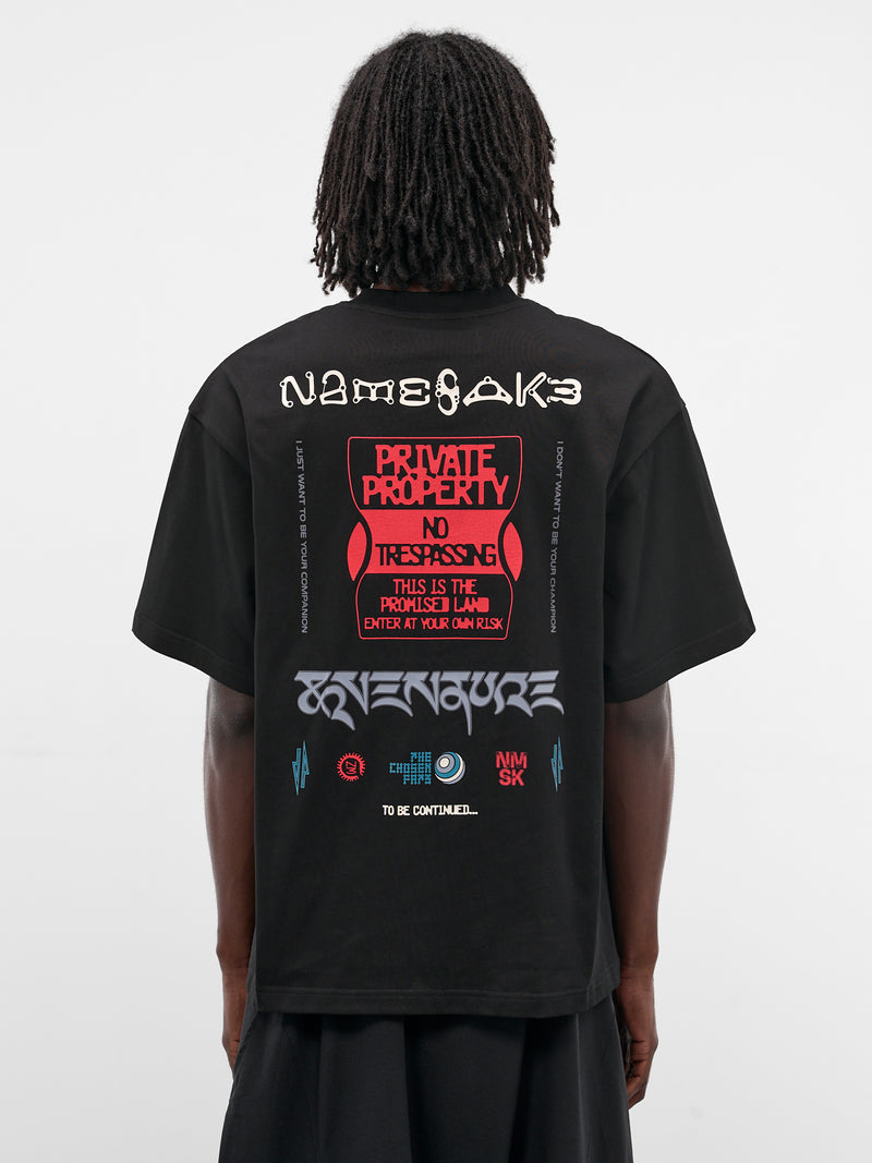 Sava Black Oversized Warning Tee (N3-AW25-N3-TSG-0A-EB-EUPHORIC-)