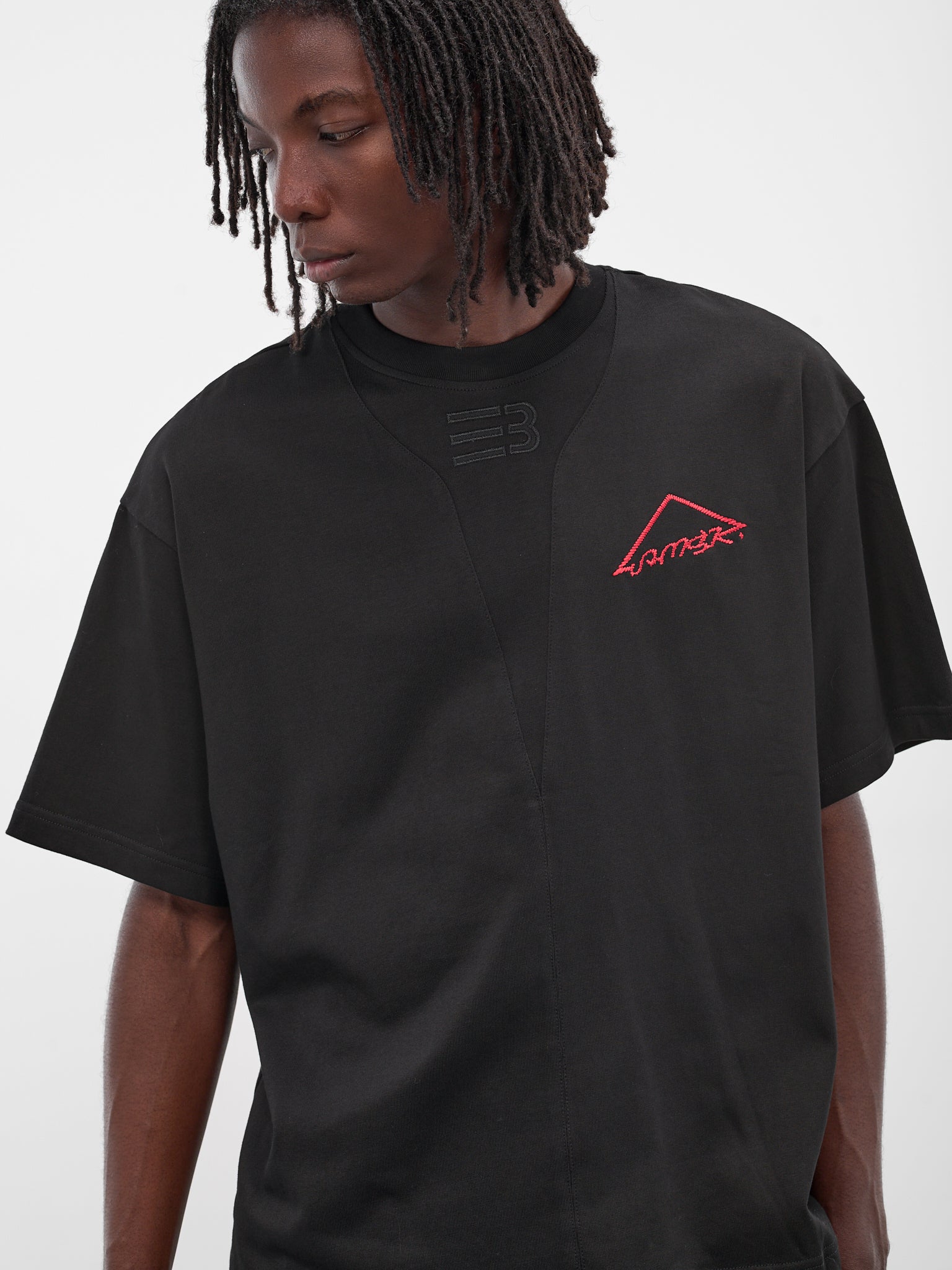 Sava Black Oversized Warning Tee (N3-AW25-N3-TSG-0A-EB-EUPHORIC-)