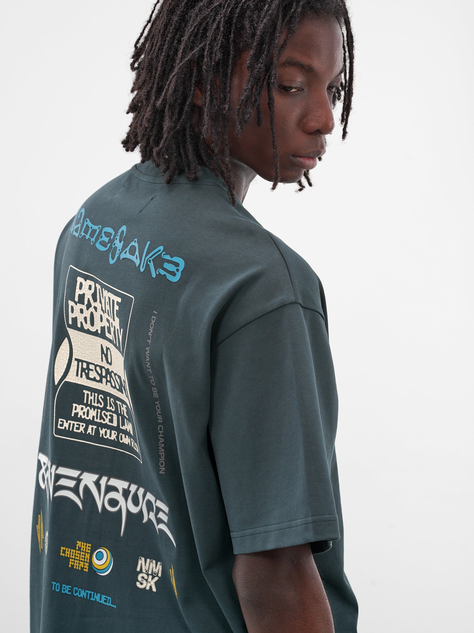 Sava Green Oversized Warning Tee (N3-AW25-N3-TSG-0A-NG-GREEN)
