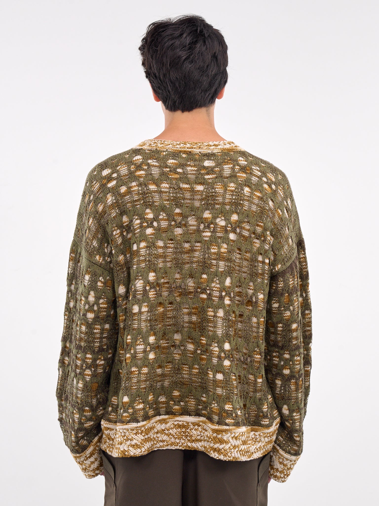Hammons Perforated Crewneck (N3-KN-01-OG-OLIVE-GREEN)