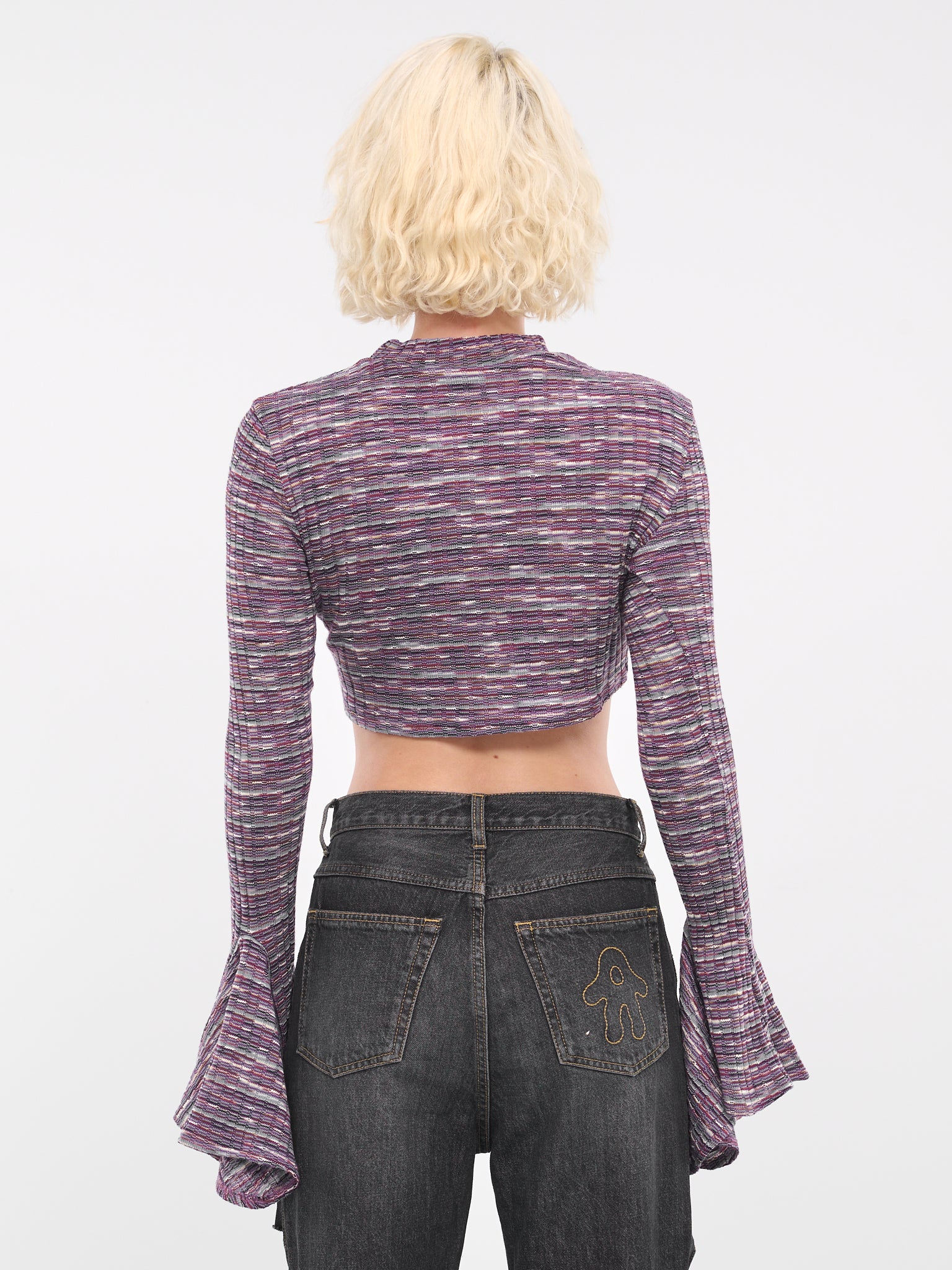 Stripe Knit Crop Top (NA051-ROSE)