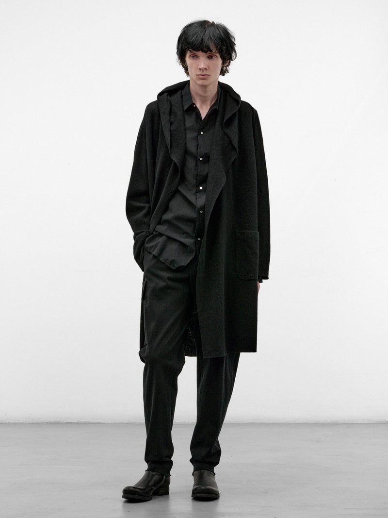 Black Cotton Button-Up Shirt (H222-CXL3-BLACK)