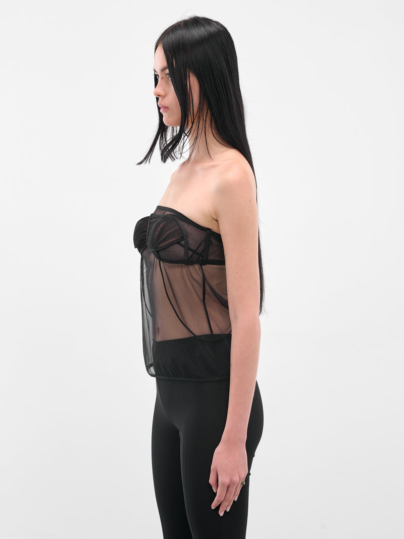 Upside-Down Pleated Bra Top (ND-TOP100-2003-101-BLACK)