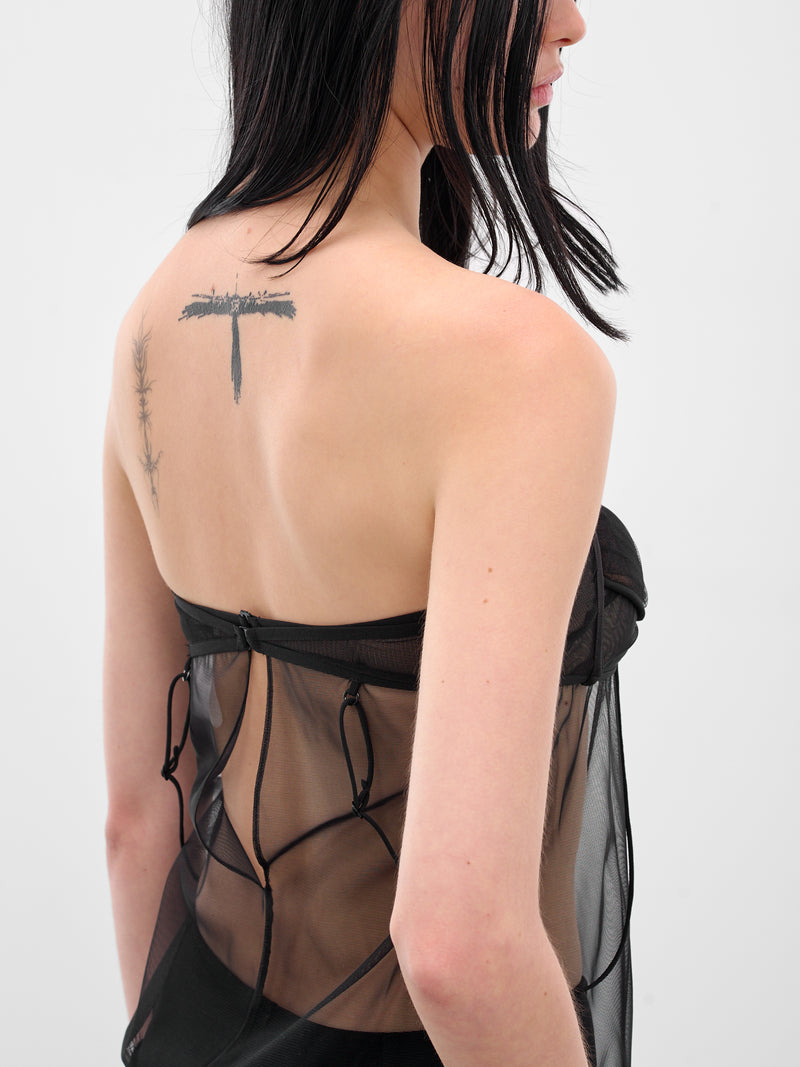 Upside-Down Pleated Bra Top (ND-TOP100-2003-101-BLACK)